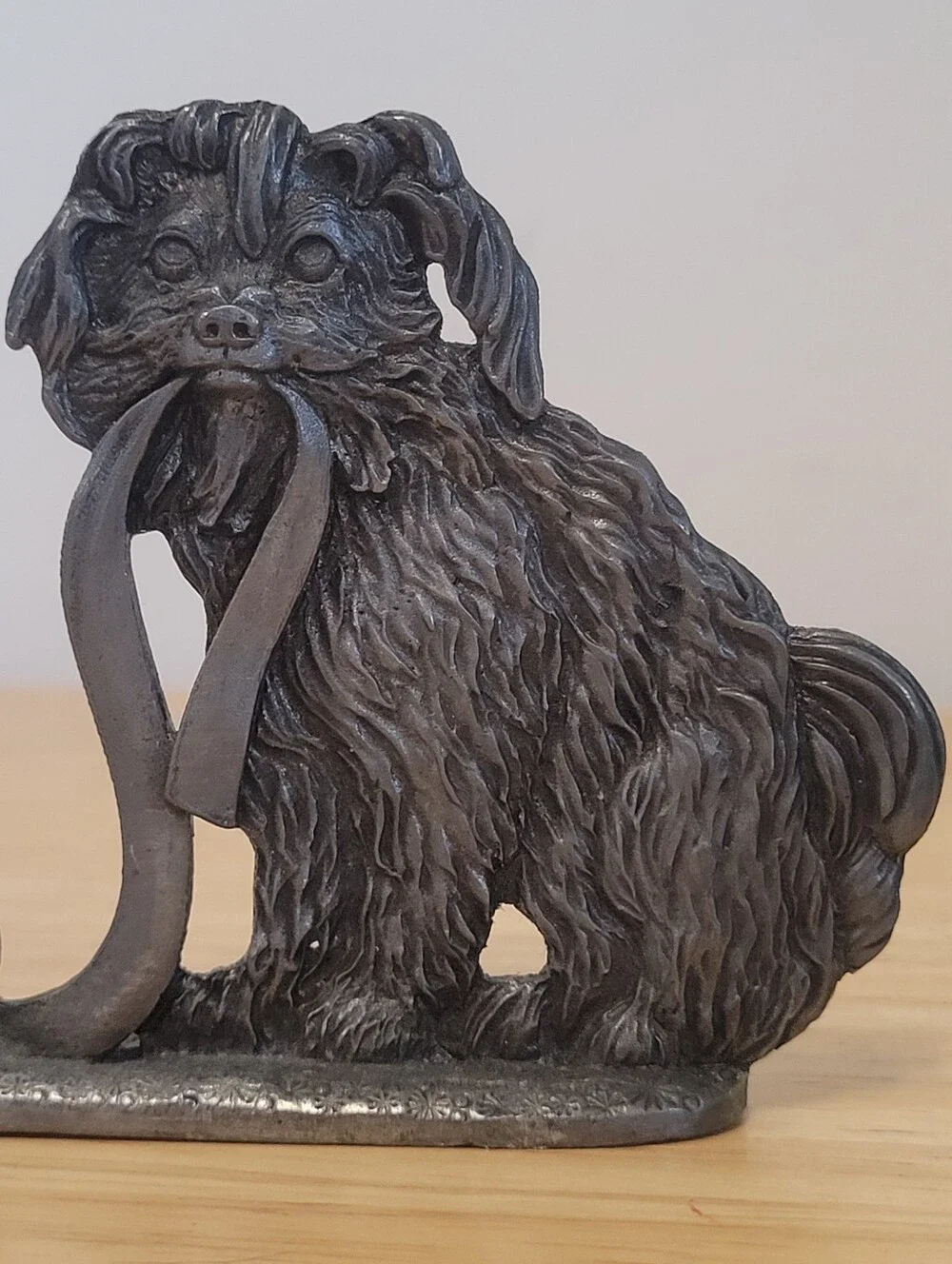 Metzke pewter Christmas dog mantel shelf sitters Vintage Holiday Decor